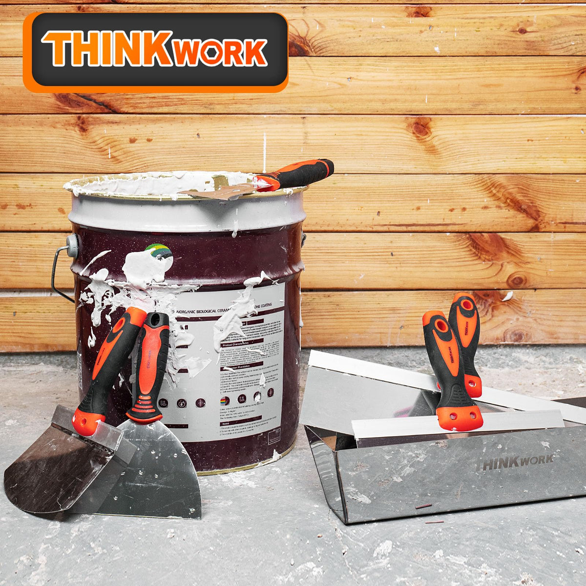 THINKWORK mud pan 14-inch for comfortable mixing and mud transport.