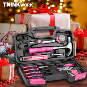 THINKWORK Pink Tool Set screwdriver bits and driver for fast fixes