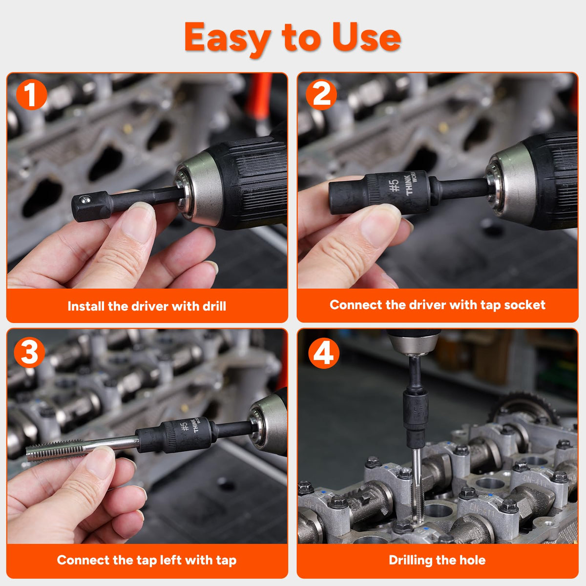 ThinkWORK 3/8in drive adapter broadens power tool compatibility.