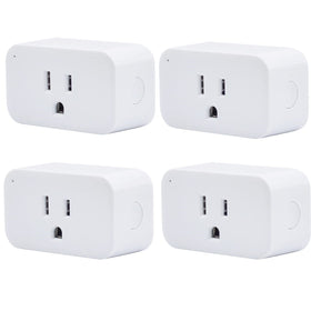 ThirdReality Smart Plug 4 Pack front view shows compact outlets for clean wall space and easy access.