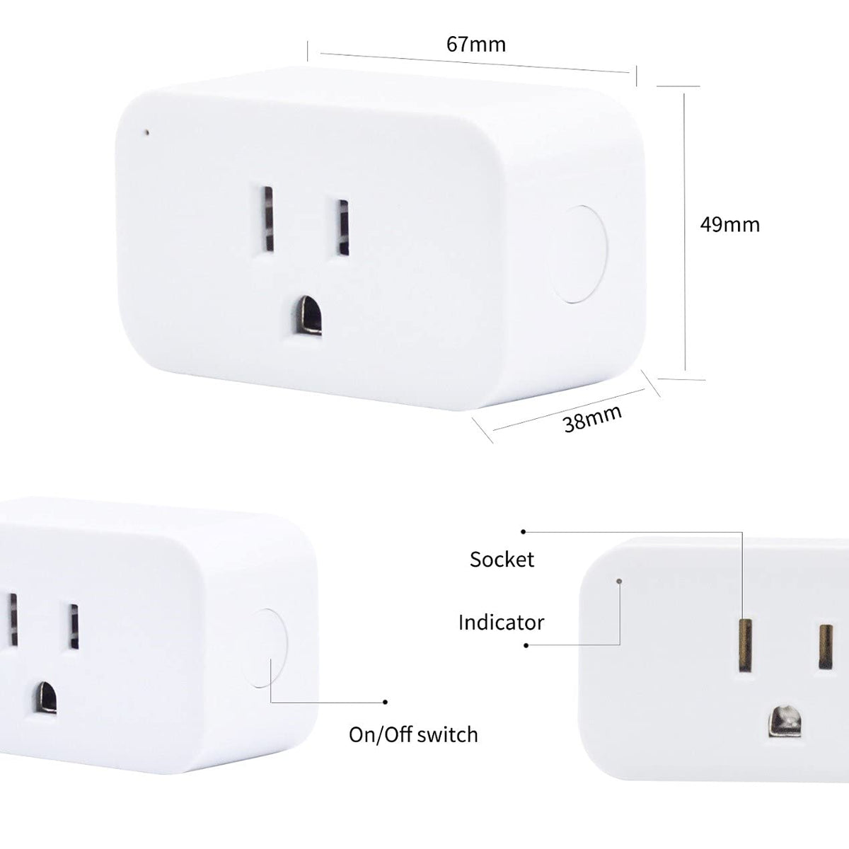 ThirdReality Smart Plug 4 Pack led-indicator provides quick status at a glance.