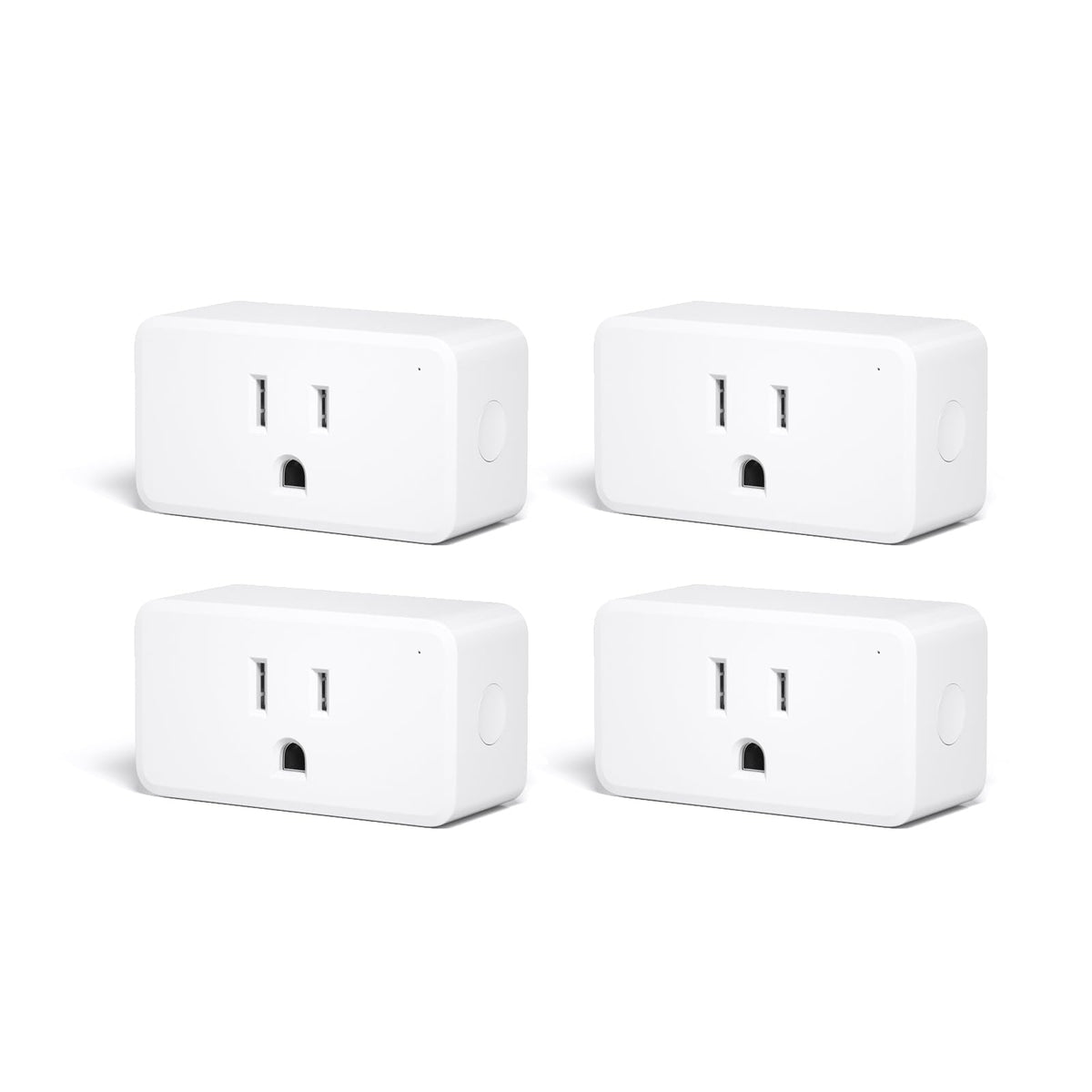 ThirdReality Smart Plug Gen3 4-pack front view shows compact outlets and energy monitoring.