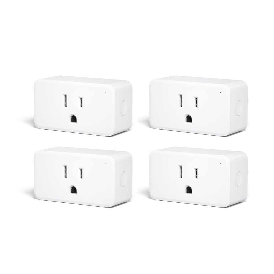 ThirdReality Smart Plug Gen3 4-pack front view shows compact outlets and energy monitoring.