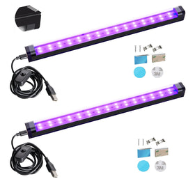 THLIFURE blacklight bar in use to illuminate a poster with glowing accents