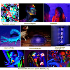 THLIFURE blacklight bar highlights body art with glow-ready pigment