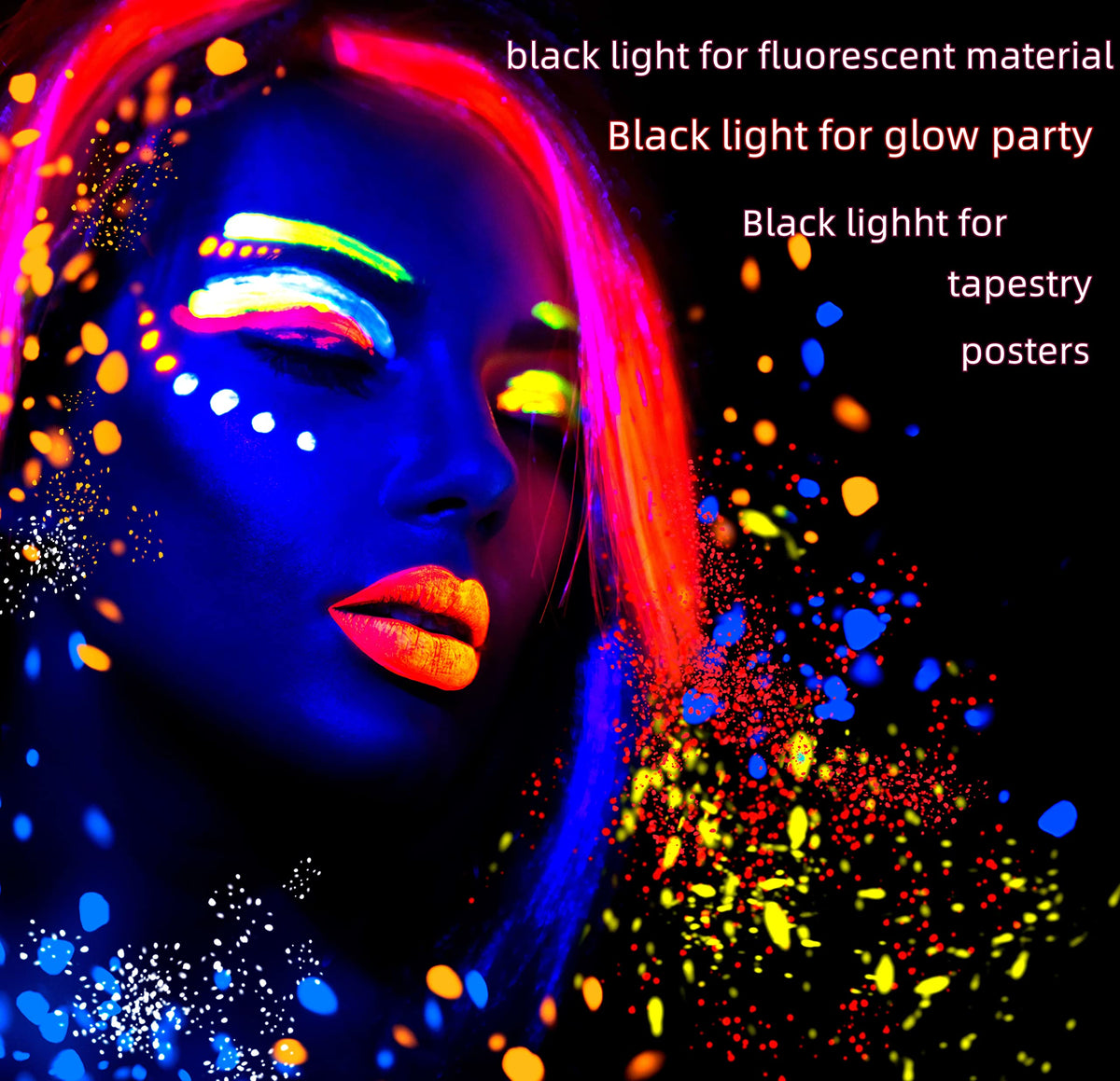 THLIFURE blacklight bar illuminates tapestries for vivid glow effects