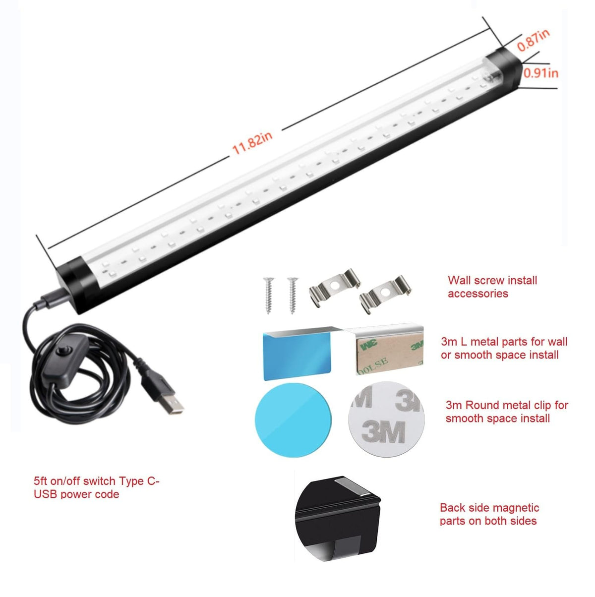 THLIFURE blacklight bar on wall screws brightens artwork safely