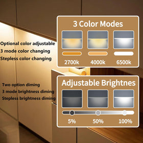THLIFURE LED bar shows color temperature options for ambience.