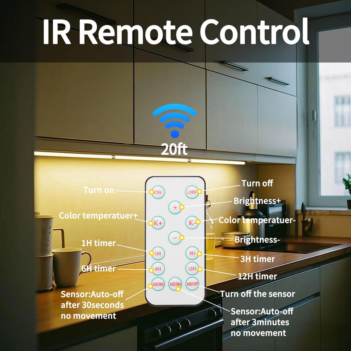THLIFURE motion sensor LED bar detects movement for hands-free, energy-efficient lighting.
