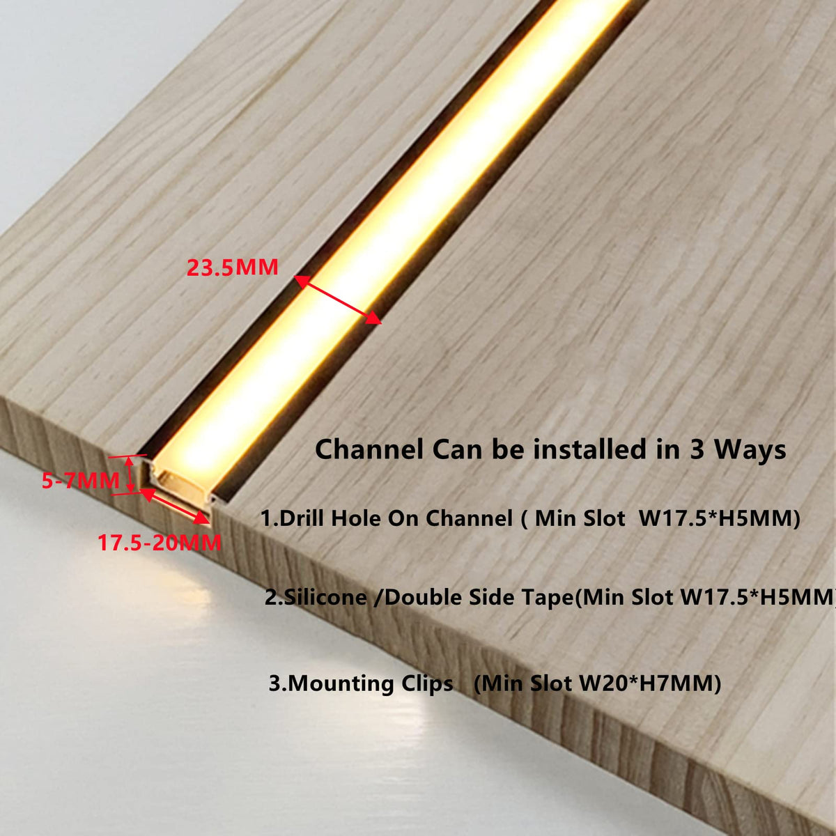 THMOOTHER aluminum track width 12-1mm for a tight fit