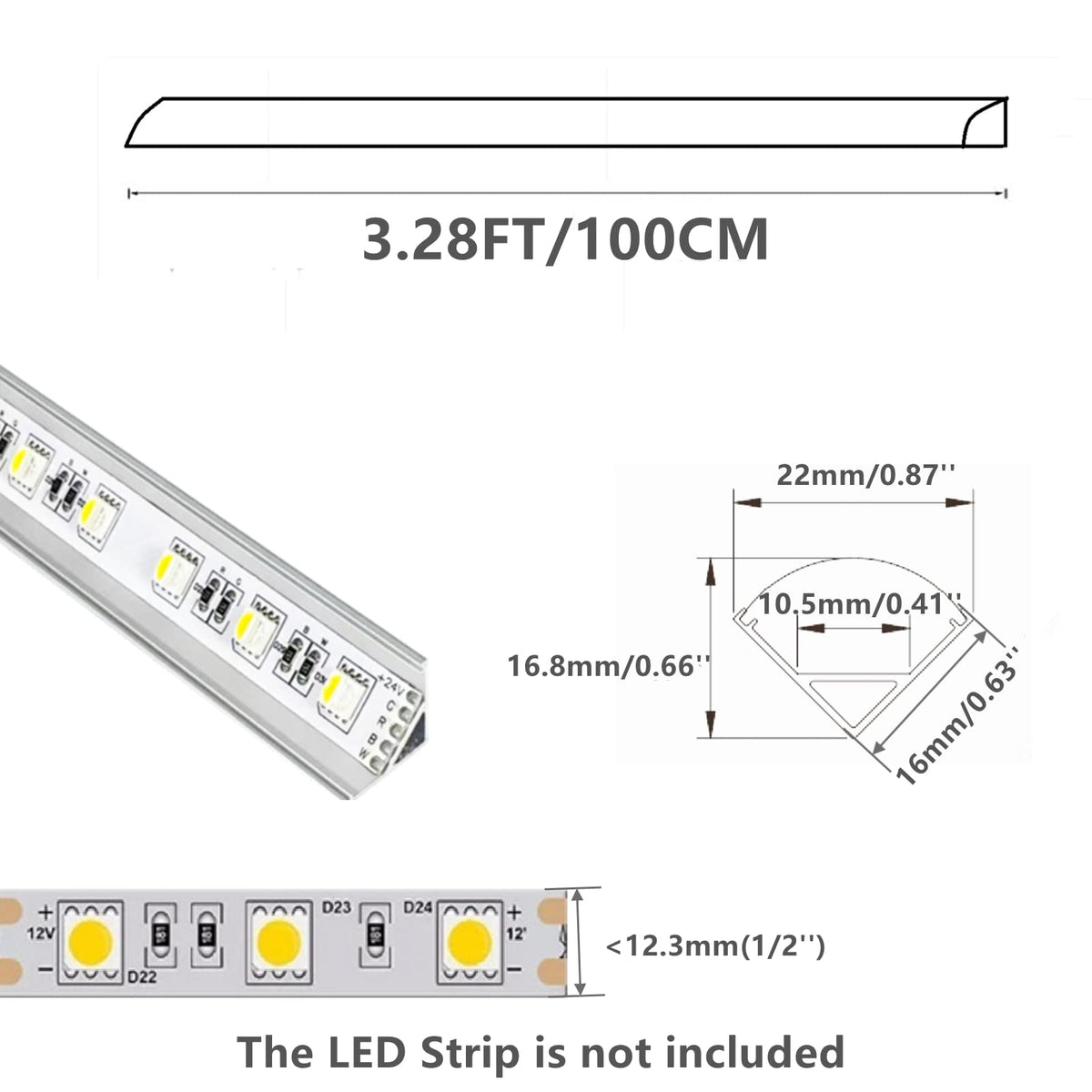 THMOOTHER aluminum track with milky diffuser for even light diffusion.