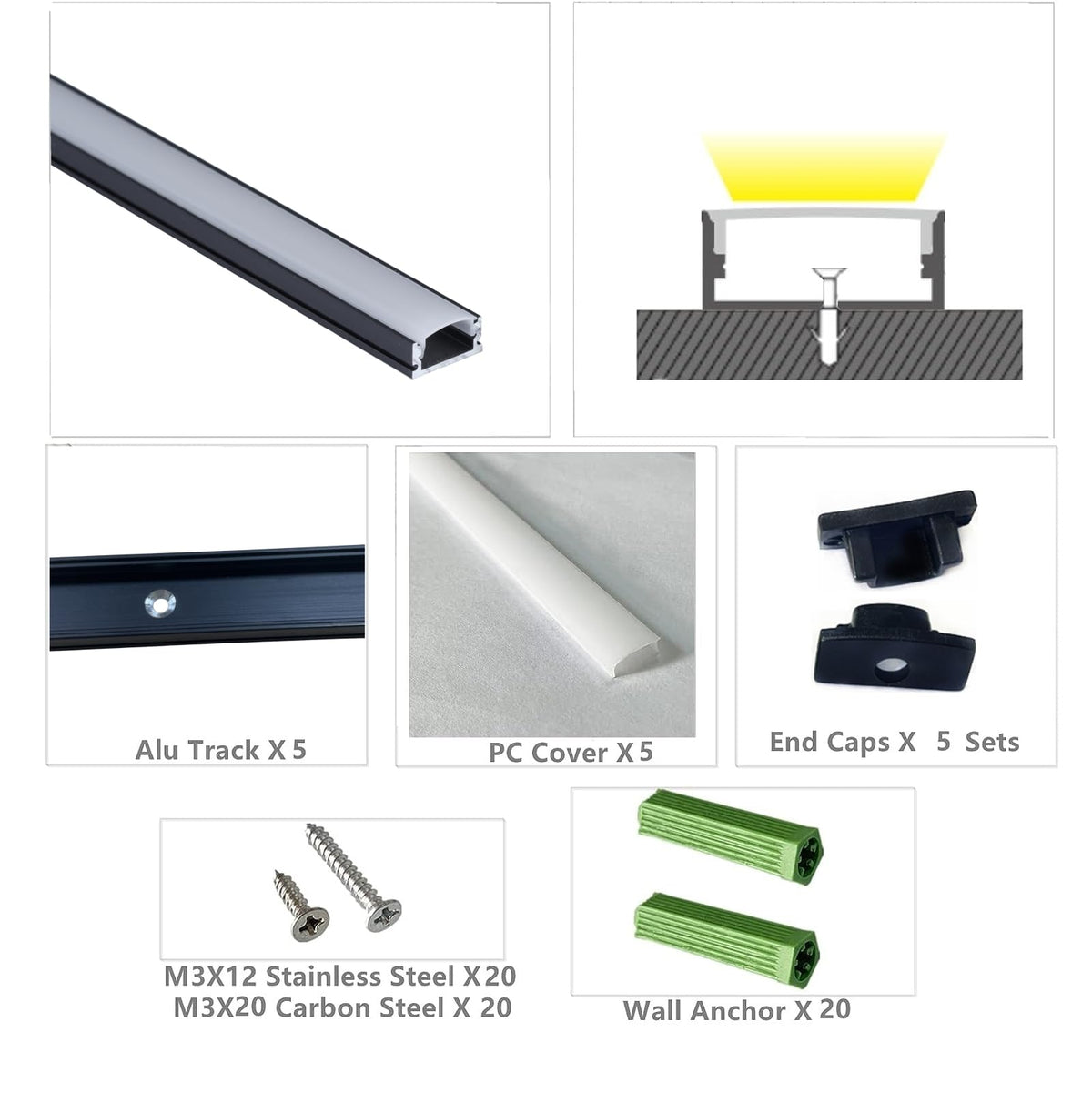 THMOOTHER aluminum U-channel cuttable to length for a precise fit.
