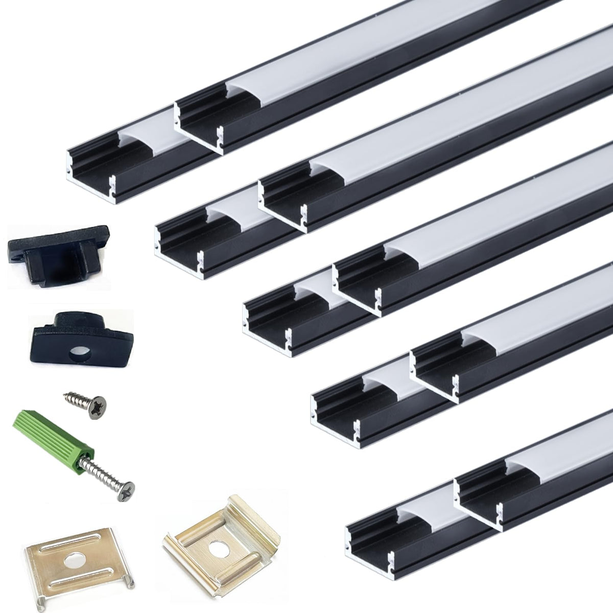 THMOOTHER LED strip in black U channel diffuser with aluminum track for clean cabinet lighting