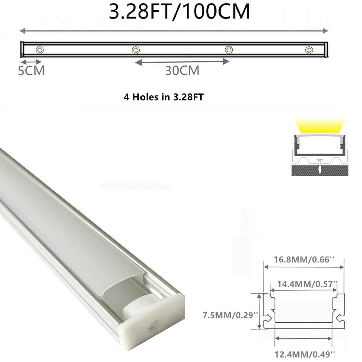 THMOOTHER milky diffuser cover protects LEDs from dust while softening light.