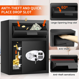 Thmosz depository safe anti-fishing edge prevents contents from being fished out