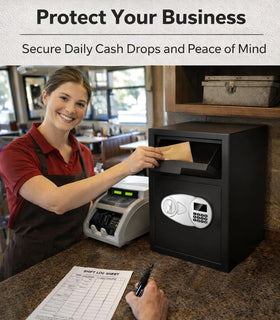 Thmosz depository safe deposit slot closeup highlights convenient deposits