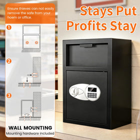 Thmosz depository safe floor or wall mounting kit enables secure installation