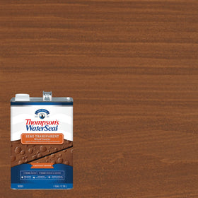 Thompson’s WaterSeal brush application shows smooth, even coverage for outdoor surfaces.