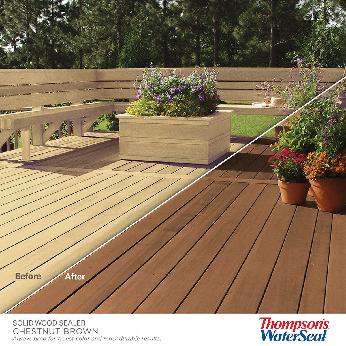 Thompson's WaterSeal on brick and concrete provides water resistance