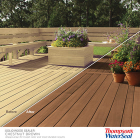 Thompson's WaterSeal on brick and concrete provides water resistance