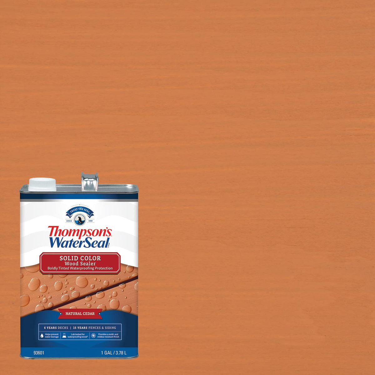Applying Thompson’s WaterSeal stain to a deck with a brush for refinishing