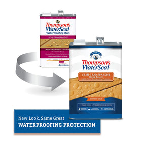 Harvest Gold tinted finish hides grain while keeping wood texture visible with Thompson’s WaterSeal.