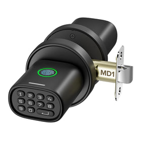 ThorBolt fingerprint door knob front view for secure interior entry.