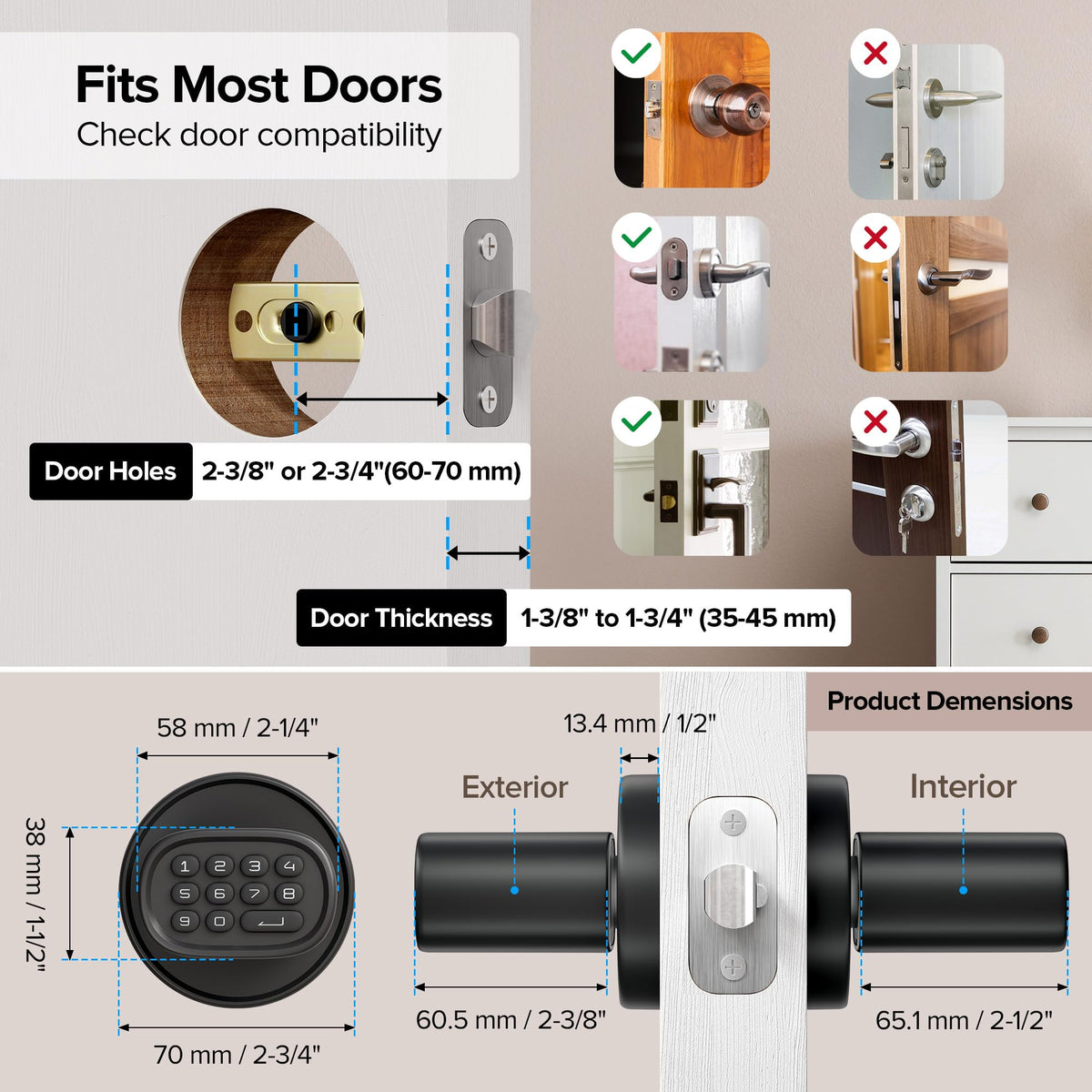 ThorBolt installation steps guide demonstrates easy DIY mounting on standard doors.