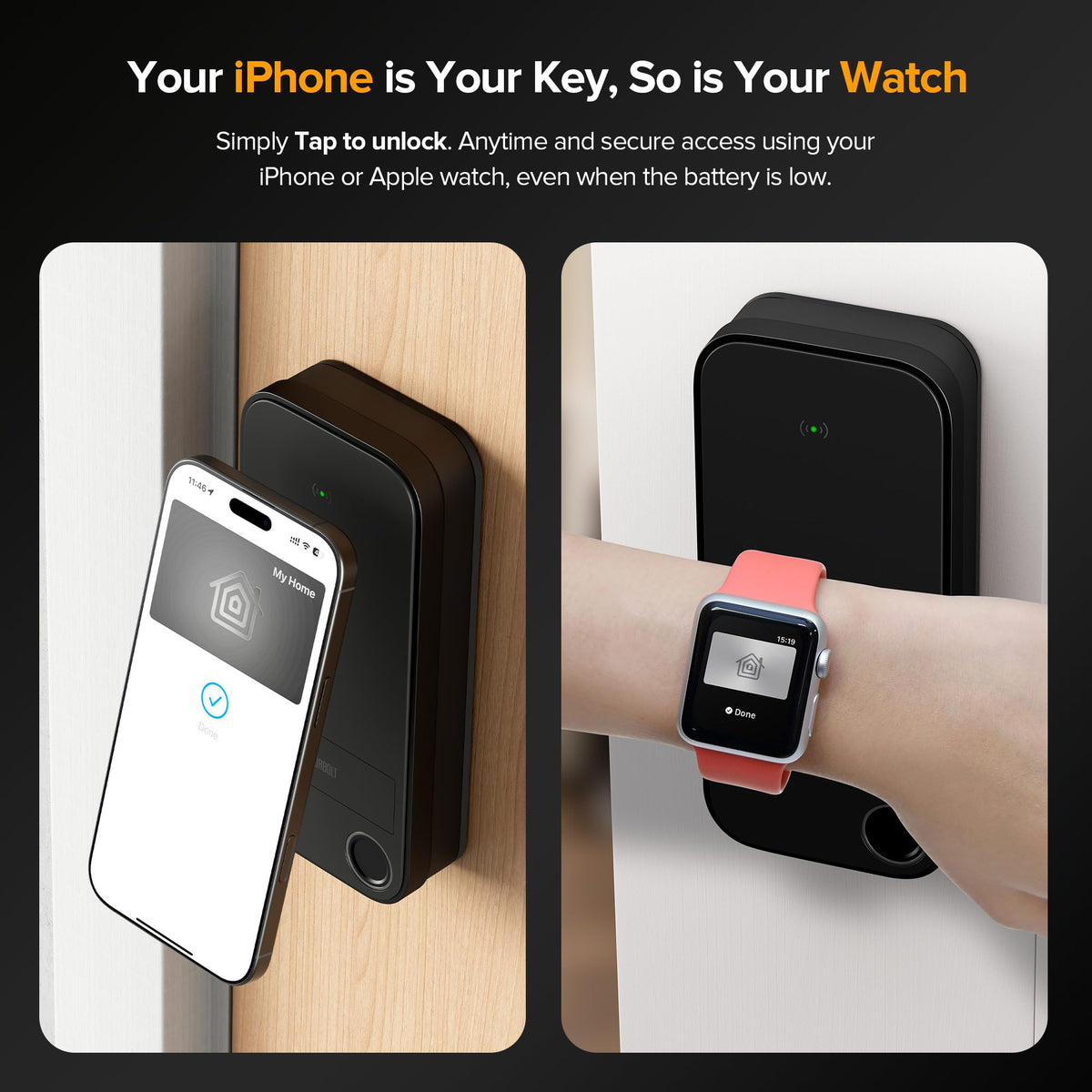 ThorBolt X1 door in-use, showcasing effortless keyless entry and hands-free access