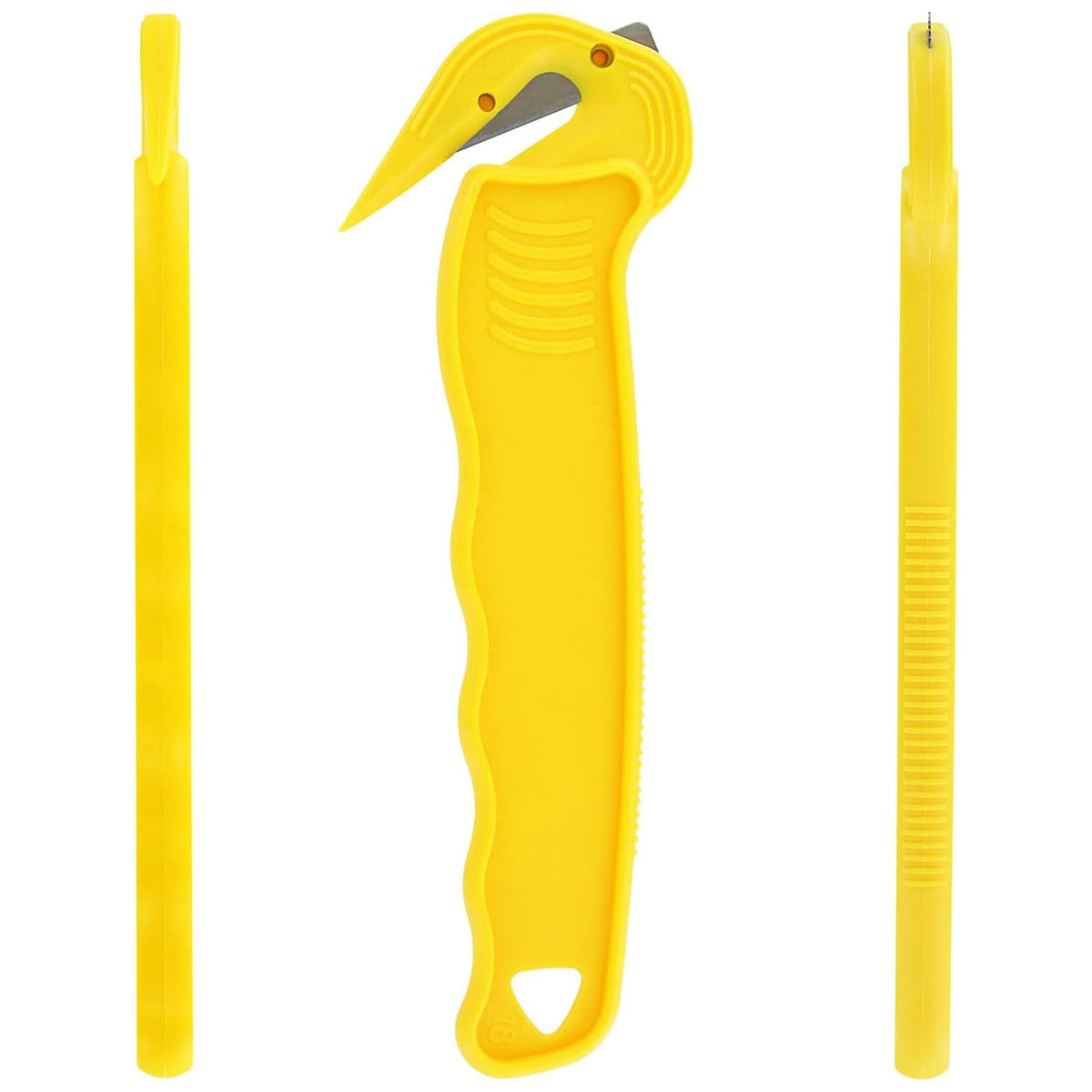 Hidden blade design reduces injury risk in busy warehouses.