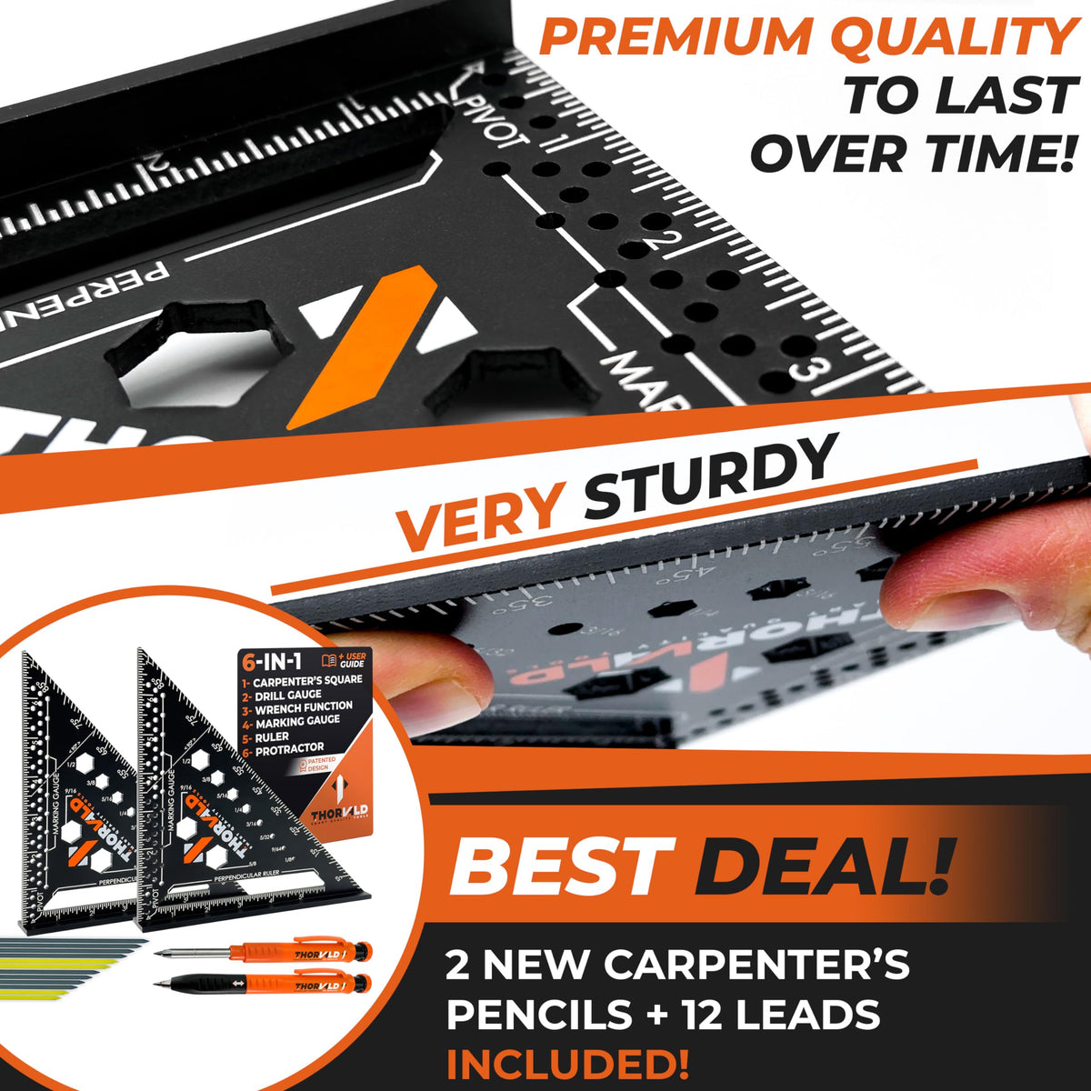 THORVALD 2 aluminum construction stays light yet sturdy.