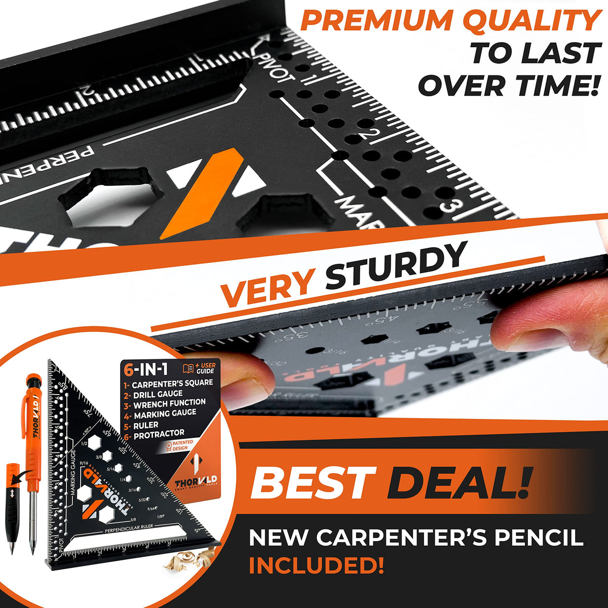 THORVALD 6-in-1 durable aluminum frame delivers light, sturdy construction