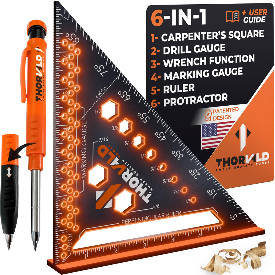 THORVALD 6-in-1 carpenter square for quick 7-inch layout