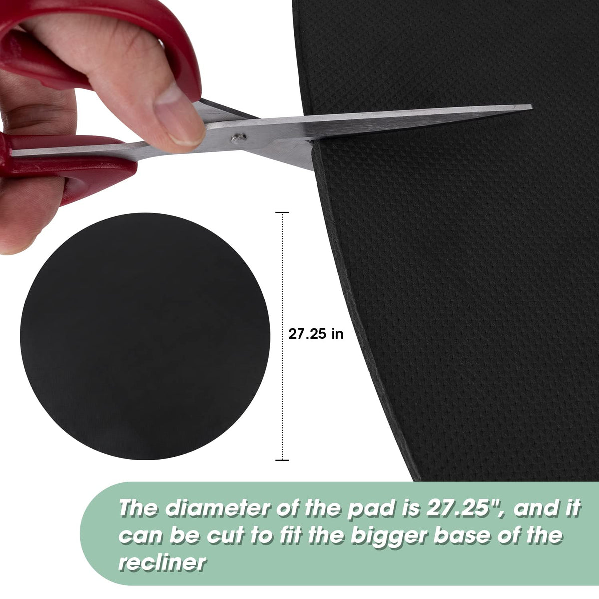 Three Buzzlett black round pad blends with furniture while protecting floors