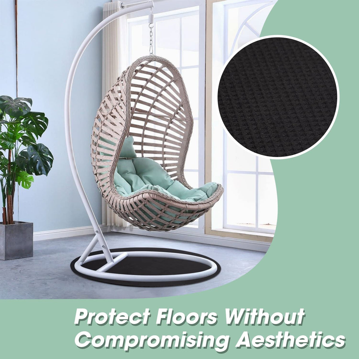 Three Buzzlett round floor mat protector guards hardwood and tile surfaces