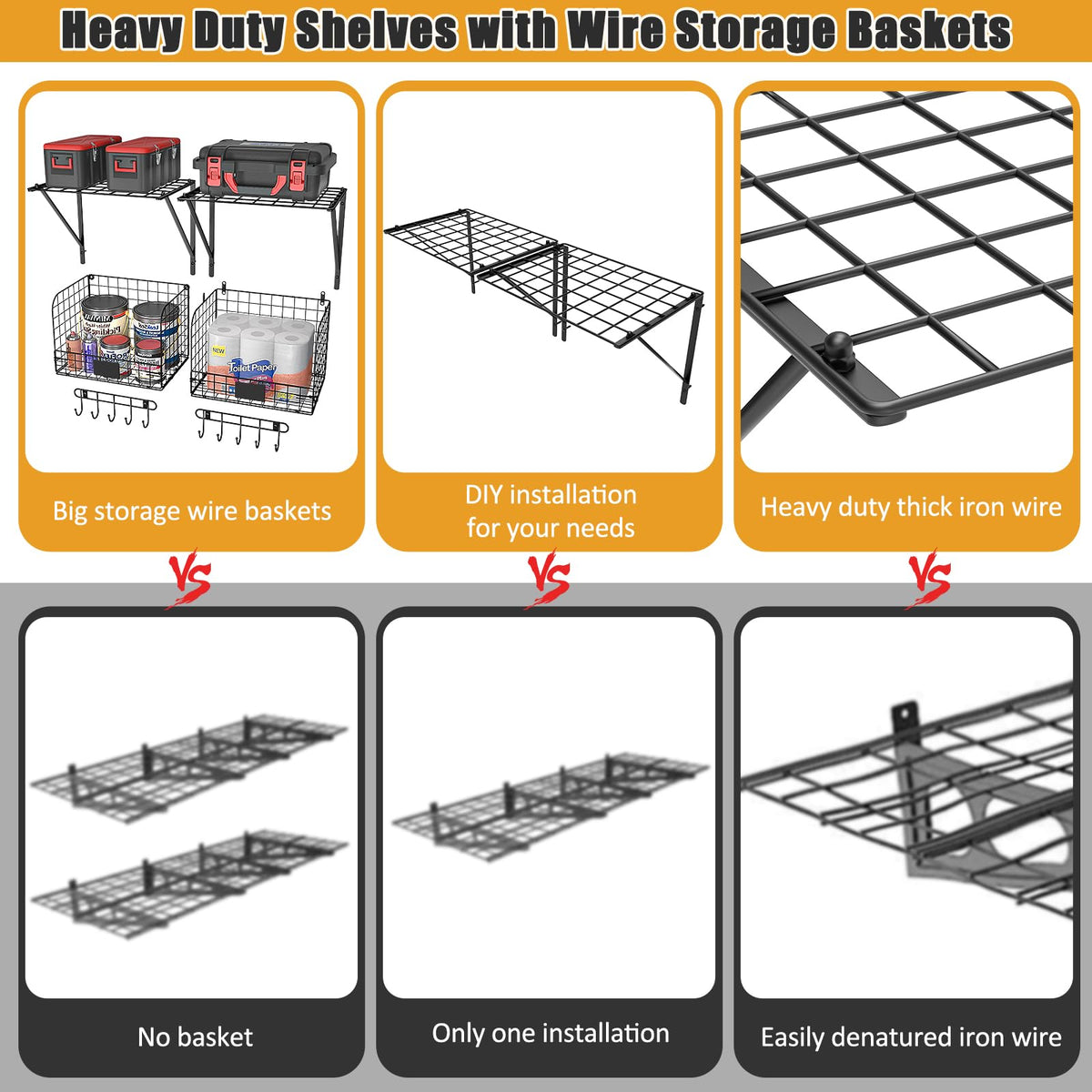 ThreeHio garden tool storage on shelves keeps yard gear indoors.