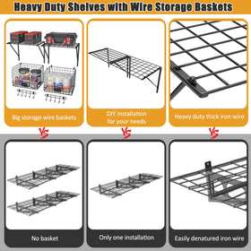 ThreeHio garden tool storage on shelves keeps yard gear indoors.