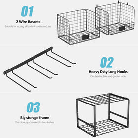 ThreeHio storage-frame garage shows large capacity for tools and supplies