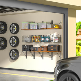 ThreeHio wire baskets under shelves for quick-access storage
