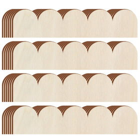 Threehoney 24-pack unfinished scalloped trim with 15.75 x 3.54 inch dimensions for DIY projects.