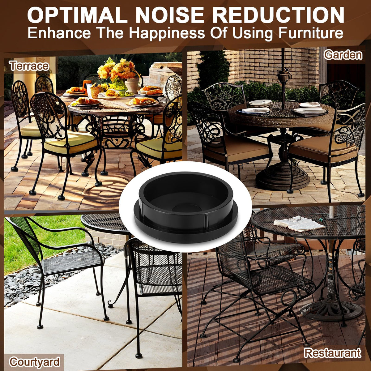 Threehoney indoor outdoor chair leg caps keep feet clean and stable