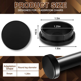 Threehoney 1-1/4-inch nylon cap installed for secure furniture grip