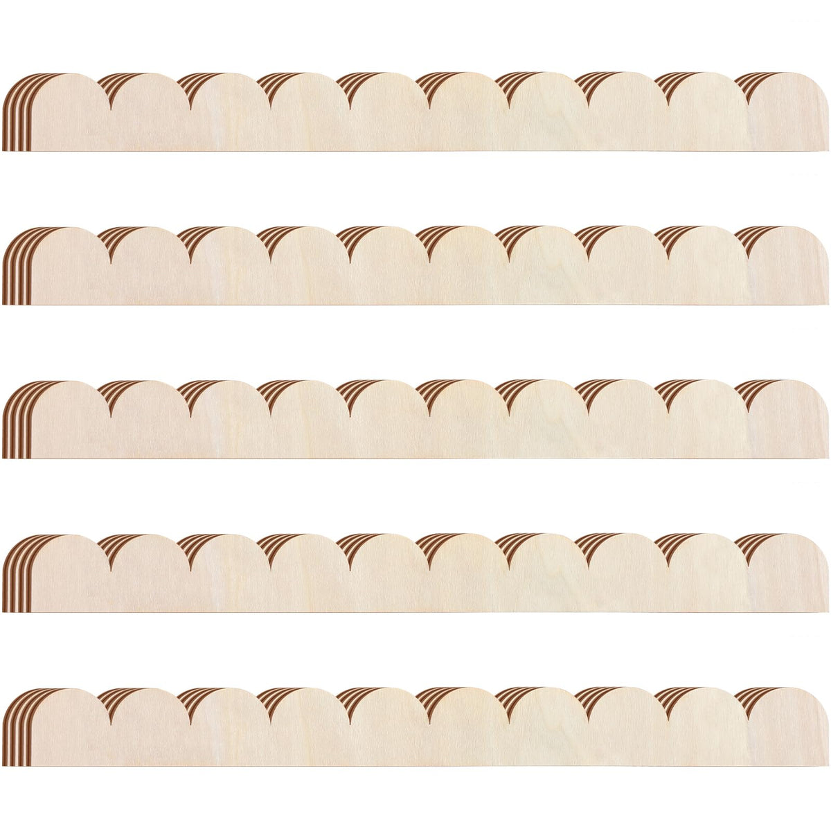 Threehoney scalloped wood trim 40 cm edge adds decorative detail to cabinets.