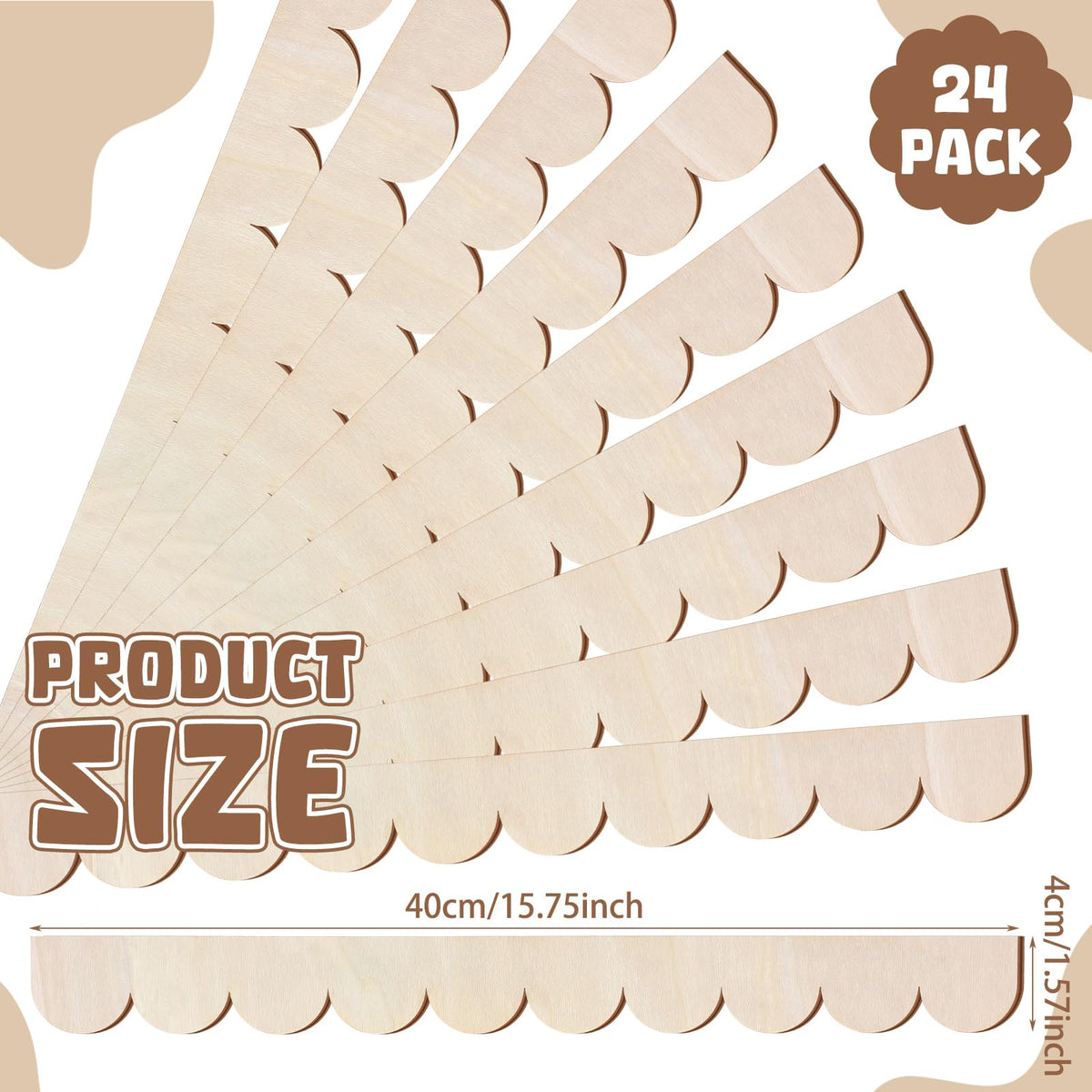 Threehoney unfinished scalloped trim ideal for painting and customizing.