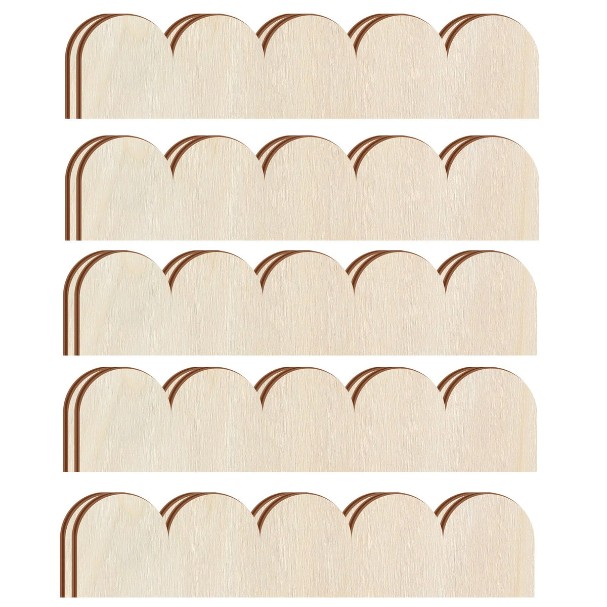 Threehoney unfinished scalloped wood trim, 15.75 inches, ideal for clean frame accents in walls and furniture.