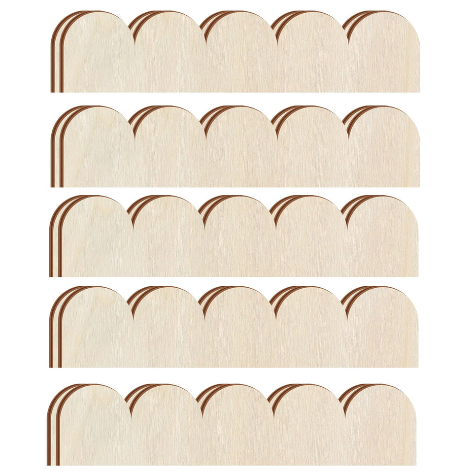 Threehoney unfinished scalloped wood trim, 15.75 inches, ideal for clean frame accents in walls and furniture.
