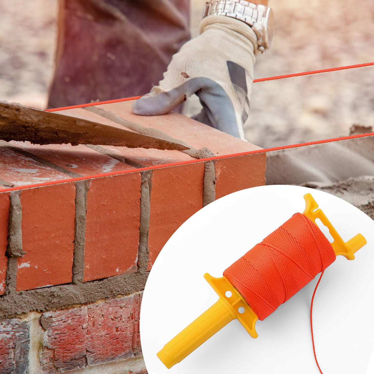 Threlaco bright orange string marking outdoor projects for clear sightlines