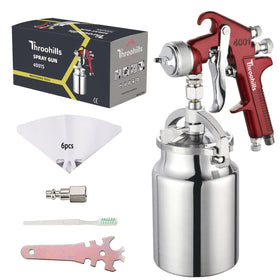 Throohills siphon feed spray gun with 1.8mm nozzle for smooth basecoats.