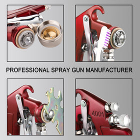 Throohills siphon gun 360-degree nozzle offers versatile painting angles.