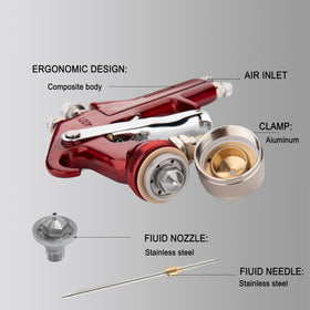 Throohills spray gun brass airflow cap ensures steady spray performance.